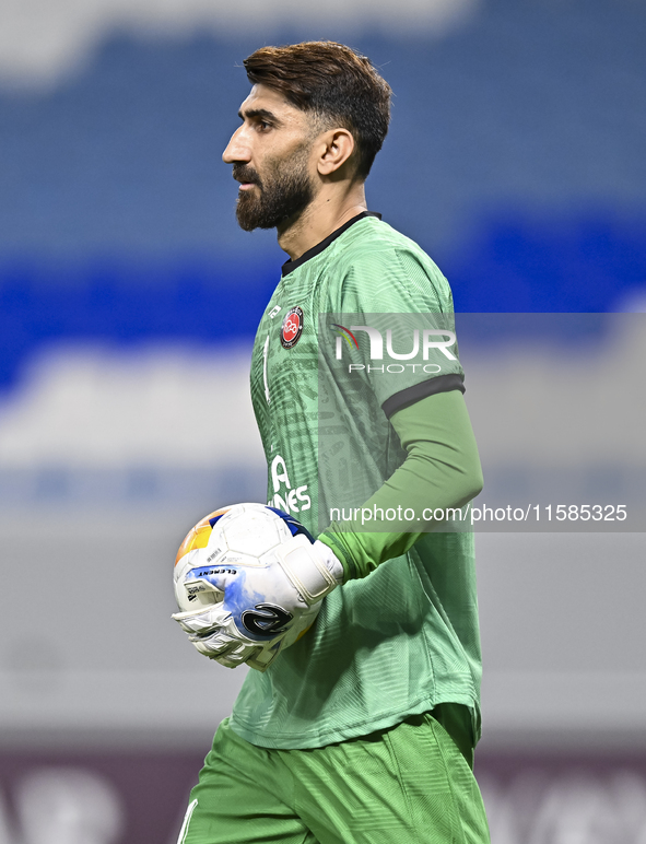 Ali Reza Safarbeiranvand of Tractor SC plays in the AFC Champions League elite football match between Qatar's Al Wakrah SC and Iran's Tracto...