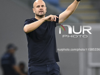 Miguel Angel Ramirez Medina, head coach of Al Wakrah SC, reacts during the AFC Champions League football match between Qatar's Al Wakrah SC...