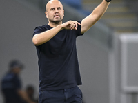 Miguel Angel Ramirez Medina, head coach of Al Wakrah SC, reacts during the AFC Champions League football match between Qatar's Al Wakrah SC...