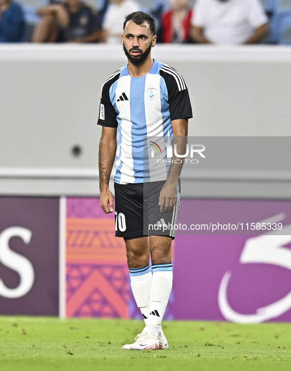 Farid Boulaya of Al Wakrah SC plays in the AFC Champions League elite football match between Qatar's Al Wakrah SC and Iran's Tractor SC at A...