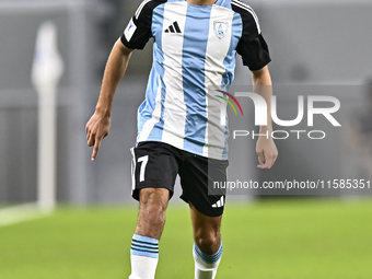 Ayoub Assal of Al Wakrah SC plays in the AFC Champions League elite football match between Qatar's Al Wakrah SC and Iran's Tractor SC at Al...