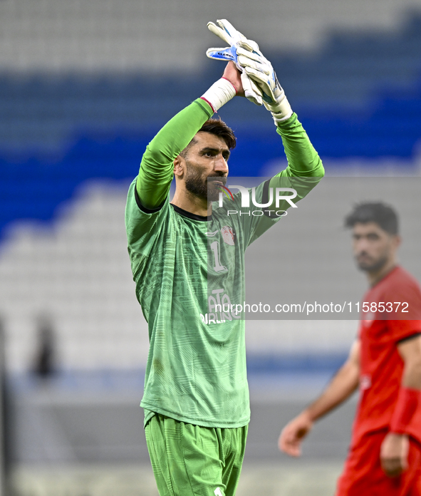 Tractor SC of Ali Reza Safarbeiranvand celebrates after the AFC Champions League football match between Qatar's Al Wakrah SC and Iran's Trac...