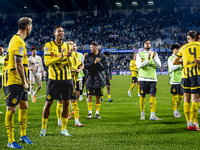 Players of Borussia Dortmund celebrate the victory after the game during the match Club Brugge - Borussia Dortmund at the Jan Breydelstadion...