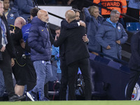 Inter Milan manager Simone Inzaghi and Manchester City F.C. manager Pep Guardiola at full time during the UEFA Champions League League Stage...