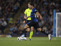 Mehdi Taremi #99 of Inter Milan during the UEFA Champions League group stage match between Manchester City and Football Club Internazionale...