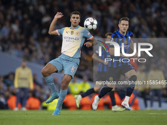 Rodri #16 of Manchester City F.C. during the UEFA Champions League League Stage match between Manchester City and Football Club Internaziona...