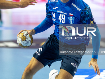 Zoltan Szita is playing during the  EHF Champions League Men match between  Orlen Wisla Plock and Dinamo Bucuresti in Plock, Poland on Septe...