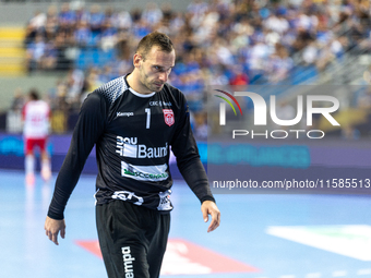 Vladimir Cupara is playing during the  EHF Champions League Men match between  Orlen Wisla Plock and Dinamo Bucuresti in Plock, Poland on Se...