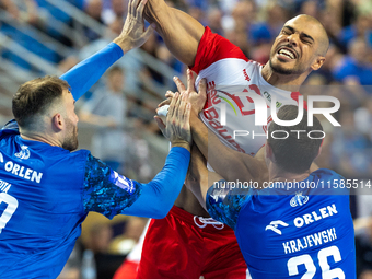 Andre Gomes is playing during the  EHF Champions League Men match between  Orlen Wisla Plock and Dinamo Bucuresti in Plock, Poland on Septem...