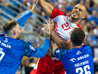 Andre Gomes is playing during the  EHF Champions League Men match between  Orlen Wisla Plock and Dinamo Bucuresti in Plock, Poland on Septem...