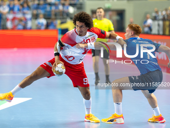 Ali Ismail Mohamed Zeinelabedin Ali and Tomas Piroch are playing during the  EHF Champions League Men match between  Orlen Wisla Plock and D...