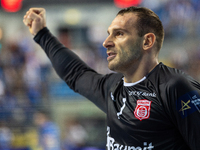 Vladimir Cupara is playing during the  EHF Champions League Men match between  Orlen Wisla Plock and Dinamo Bucuresti in Plock, Poland on Se...