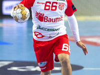 Yoav Lumbroso is playing during the  EHF Champions League Men match between  Orlen Wisla Plock and Dinamo Bucuresti in Plock, Poland on Sept...