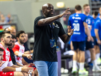 David Davis Camara is reacting  during the  EHF Champions League Men match between  Orlen Wisla Plock and Dinamo Bucuresti in Plock, Poland...