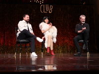 Claudio Carrera Valdes, Itati Cantoral, and Mauricio Garcia Lozano attend the press conference 'Cabaret: The Broadway Musical' to announce I...