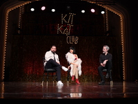 Claudio Carrera Valdes, Itati Cantoral, and Mauricio Garcia Lozano attend the press conference 'Cabaret: The Broadway Musical' to announce I...