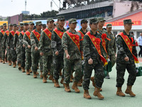 Young conscripts attend a send-off ceremony for new recruits in Fuyang, China, on September 19, 2024. (