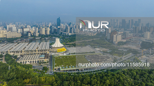 The newly decorated permanent site of the ASEAN Expo is in Nanning, Guangxi province, China, on September 15, 2024. 