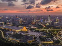 A night view of the permanent venue of the ASEAN Expo in Nanning, Guangxi province, China, on August 9, 2024. (