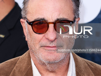 Andy Garcia arrives at the Los Angeles Premiere Of Apple TV+'s 'Wolfs' held at the TCL Chinese Theatre IMAX on September 18, 2024 in Hollywo...