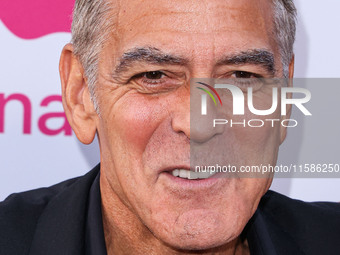 George Clooney arrives at the Los Angeles Premiere Of Apple TV+'s 'Wolfs' held at the TCL Chinese Theatre IMAX on September 18, 2024 in Holl...