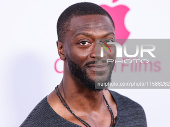 Aldis Hodge arrives at the Los Angeles Premiere Of Apple TV+'s 'Wolfs' held at the TCL Chinese Theatre IMAX on September 18, 2024 in Hollywo...