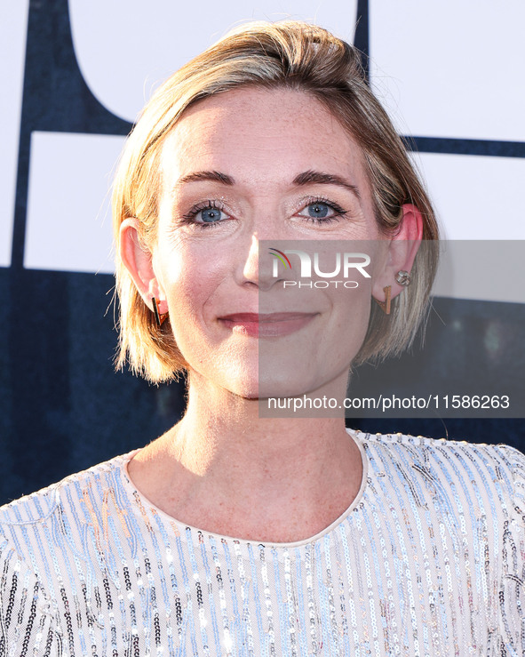 Annie McCain Engman arrives at the Los Angeles Premiere Of Apple TV+'s 'Wolfs' held at the TCL Chinese Theatre IMAX on September 18, 2024 in...