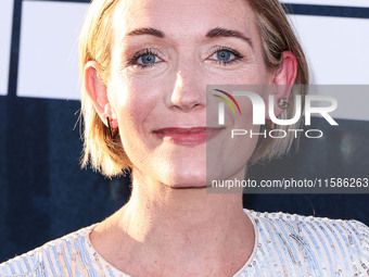 Annie McCain Engman arrives at the Los Angeles Premiere Of Apple TV+'s 'Wolfs' held at the TCL Chinese Theatre IMAX on September 18, 2024 in...