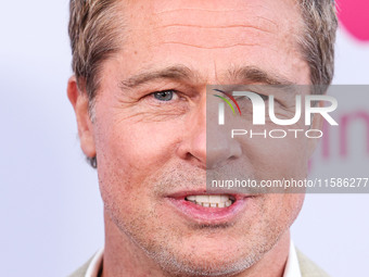 Brad Pitt arrives at the Los Angeles Premiere Of Apple TV+'s 'Wolfs' held at the TCL Chinese Theatre IMAX on September 18, 2024 in Hollywood...