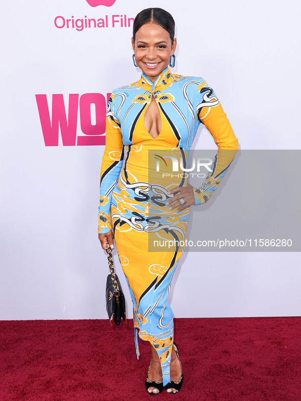 Christina Milian arrives at the Los Angeles Premiere Of Apple TV+'s 'Wolfs' held at the TCL Chinese Theatre IMAX on September 18, 2024 in Ho...