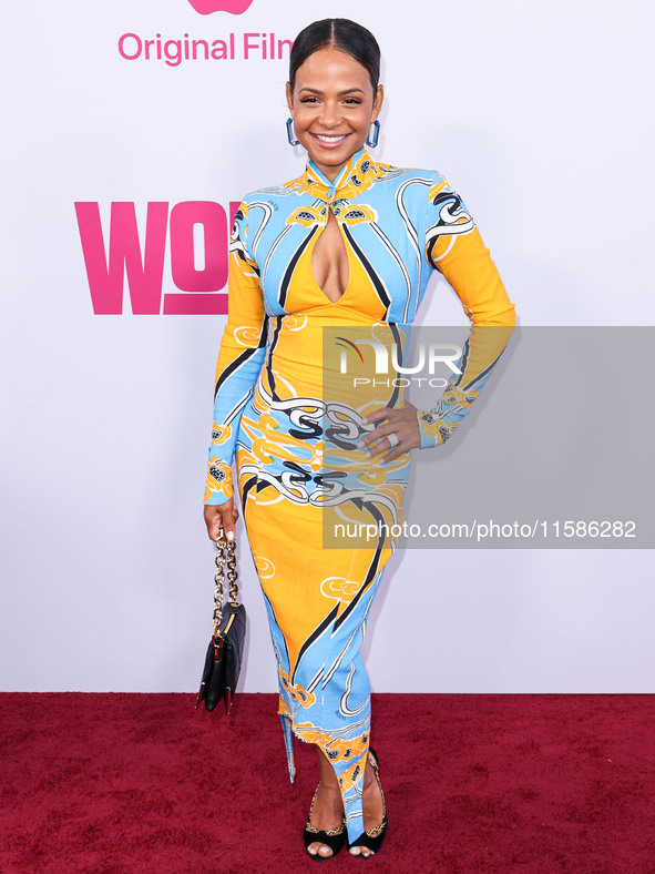 Christina Milian arrives at the Los Angeles Premiere Of Apple TV+'s 'Wolfs' held at the TCL Chinese Theatre IMAX on September 18, 2024 in Ho...