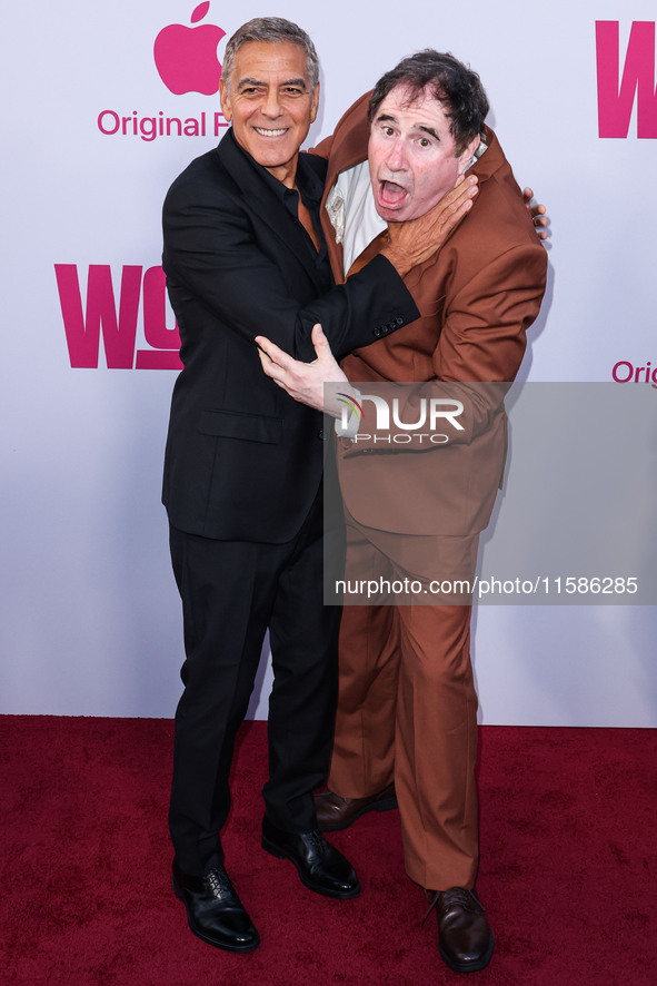 George Clooney and Richard Kind arrive at the Los Angeles Premiere Of Apple TV+'s 'Wolfs' held at the TCL Chinese Theatre IMAX on September...