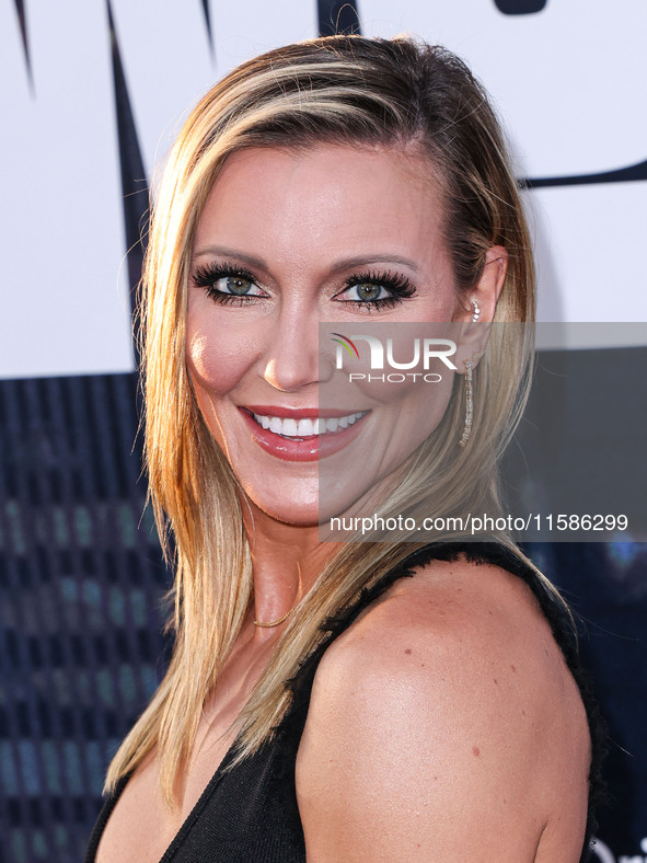 Katie Cassidy arrives at the Los Angeles Premiere Of Apple TV+'s 'Wolfs' held at the TCL Chinese Theatre IMAX on September 18, 2024 in Holly...