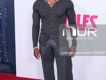 Aldis Hodge arrives at the Los Angeles Premiere Of Apple TV+'s 'Wolfs' held at the TCL Chinese Theatre IMAX on September 18, 2024 in Hollywo...