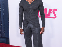 Aldis Hodge arrives at the Los Angeles Premiere Of Apple TV+'s 'Wolfs' held at the TCL Chinese Theatre IMAX on September 18, 2024 in Hollywo...