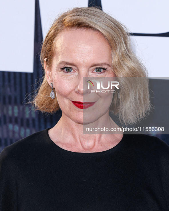 Amy Ryan arrives at the Los Angeles Premiere Of Apple TV+'s 'Wolfs' held at the TCL Chinese Theatre IMAX on September 18, 2024 in Hollywood,...