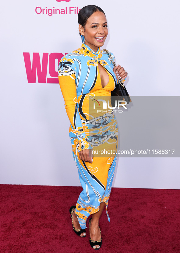 Christina Milian arrives at the Los Angeles Premiere Of Apple TV+'s 'Wolfs' held at the TCL Chinese Theatre IMAX on September 18, 2024 in Ho...