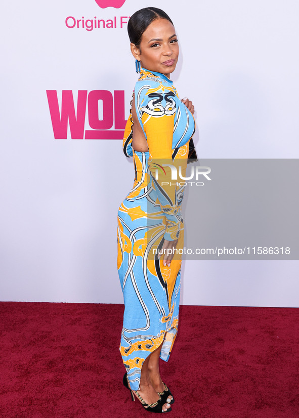 Christina Milian arrives at the Los Angeles Premiere Of Apple TV+'s 'Wolfs' held at the TCL Chinese Theatre IMAX on September 18, 2024 in Ho...