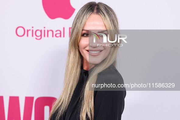 Monet Mazur arrives at the Los Angeles Premiere Of Apple TV+'s 'Wolfs' held at the TCL Chinese Theatre IMAX on September 18, 2024 in Hollywo...