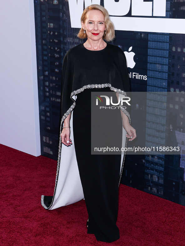 Amy Ryan arrives at the Los Angeles Premiere Of Apple TV+'s 'Wolfs' held at the TCL Chinese Theatre IMAX on September 18, 2024 in Hollywood,...