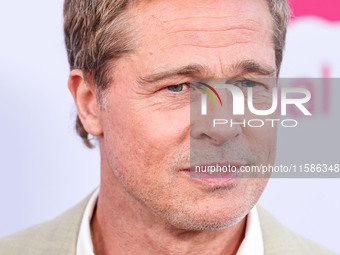 Brad Pitt arrives at the Los Angeles Premiere Of Apple TV+'s 'Wolfs' held at the TCL Chinese Theatre IMAX on September 18, 2024 in Hollywood...