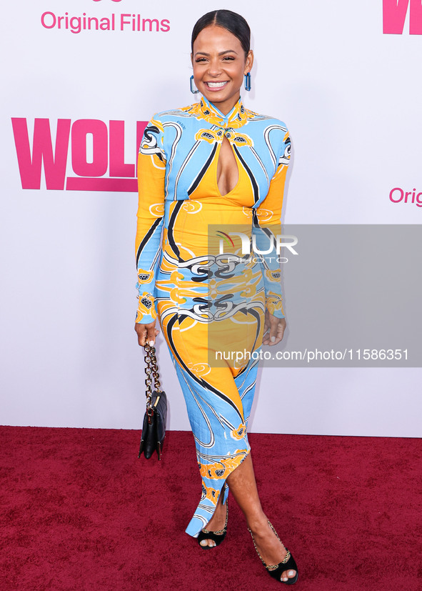 Christina Milian arrives at the Los Angeles Premiere Of Apple TV+'s 'Wolfs' held at the TCL Chinese Theatre IMAX on September 18, 2024 in Ho...