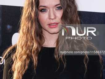 Sasha Pieterse arrives at the Los Angeles Premiere Of Apple TV+'s 'Wolfs' held at the TCL Chinese Theatre IMAX on September 18, 2024 in Holl...