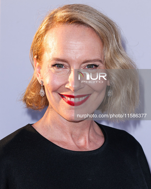 Amy Ryan arrives at the Los Angeles Premiere Of Apple TV+'s 'Wolfs' held at the TCL Chinese Theatre IMAX on September 18, 2024 in Hollywood,...