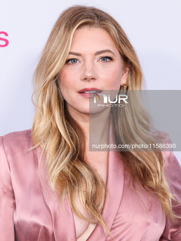 Katheryn Winnick arrives at the Los Angeles Premiere Of Apple TV+'s 'Wolfs' held at the TCL Chinese Theatre IMAX on September 18, 2024 in Ho...