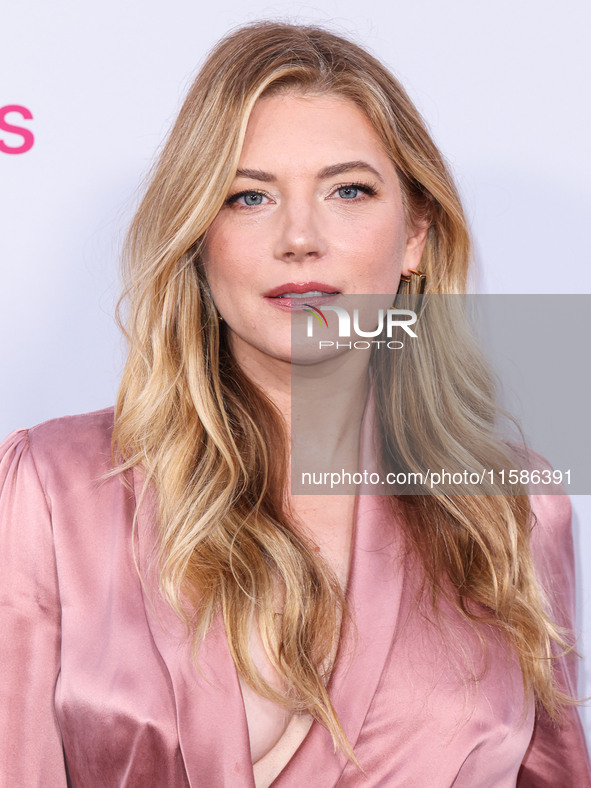 Katheryn Winnick arrives at the Los Angeles Premiere Of Apple TV+'s 'Wolfs' held at the TCL Chinese Theatre IMAX on September 18, 2024 in Ho...