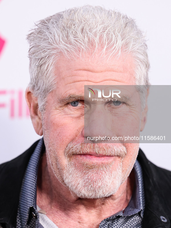 Ron Perlman arrives at the Los Angeles Premiere Of Apple TV+'s 'Wolfs' held at the TCL Chinese Theatre IMAX on September 18, 2024 in Hollywo...