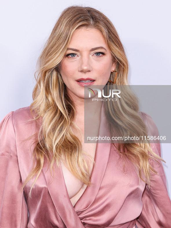 Katheryn Winnick arrives at the Los Angeles Premiere Of Apple TV+'s 'Wolfs' held at the TCL Chinese Theatre IMAX on September 18, 2024 in Ho...