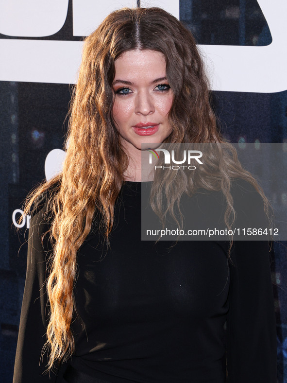 Sasha Pieterse arrives at the Los Angeles Premiere Of Apple TV+'s 'Wolfs' held at the TCL Chinese Theatre IMAX on September 18, 2024 in Holl...