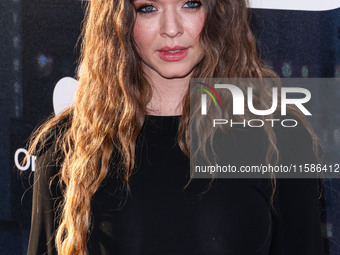 Sasha Pieterse arrives at the Los Angeles Premiere Of Apple TV+'s 'Wolfs' held at the TCL Chinese Theatre IMAX on September 18, 2024 in Holl...